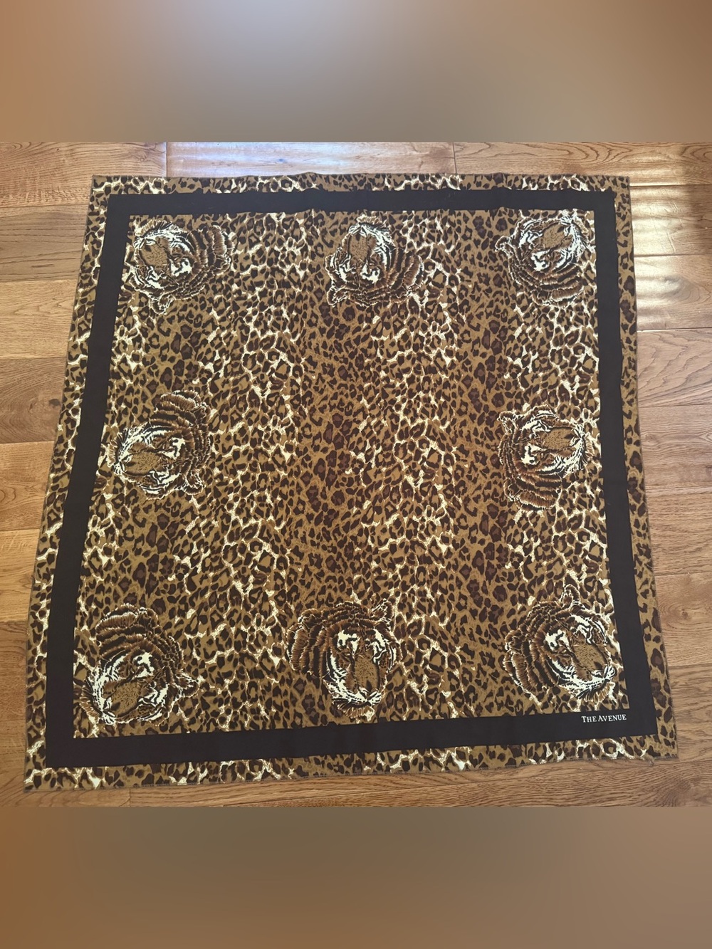 Avenue Tiger & Leopard Print Scarf in Brown and Black